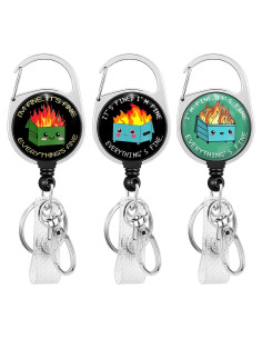 Clip de Insignia Retráctil Gctriki 3 Piezas Basura en Llamas