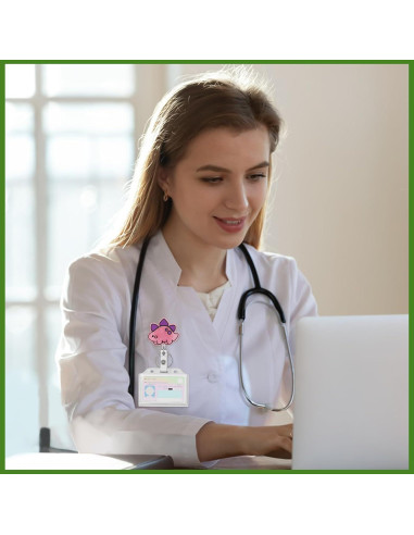 Reel de Insignia Retráctil HLQHXWHZT - Dinosaurio Ctue - 3 Piezas