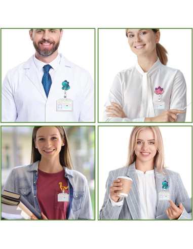 Reel de Insignia Retráctil HLQHXWHZT - Dinosaurio Ctue - 3 Piezas