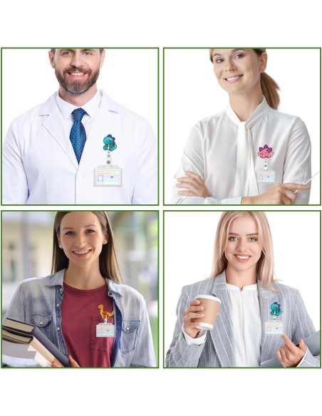 Reel de Insignia Retráctil HLQHXWHZT - Dinosaurio Ctue - 3 Piezas