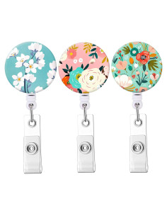 Clip Retráctil para Insignia BOTRINUO - Paquete de 3 Flores