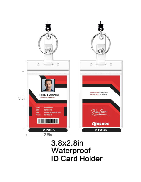 Paquete de 2 Carretes Retráctiles Qinsuee con Soportes y Anillos