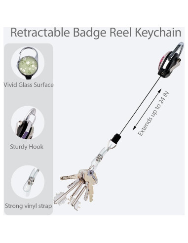 Paquete de 2 Sujetadores de Insignias DMLSKY con Clip Retráctil