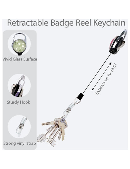 Paquete de 2 Sujetadores de Insignias DMLSKY con Clip Retráctil