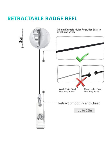 Porta Credencial Retráctil Yecitona con Clip Cocodrilo Cristal Porta Credencial Retráctil Yecitona con Clip Cocodrilo Cristal