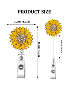 Clip de Insignia Retráctil ASABITE Girasol 76.2 cm para Profesionales 2