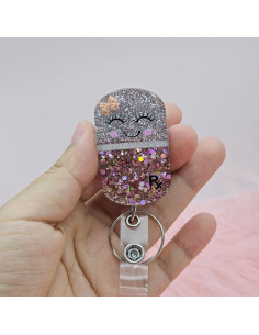 Reel de Insignia Divertido GAHAPI Píldora 5x2.5cm con Clip 2