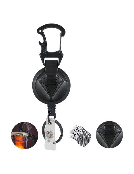 Soporte de Insignia Retráctil YueMiEcoUS 90cm Negro con Abrebotellas