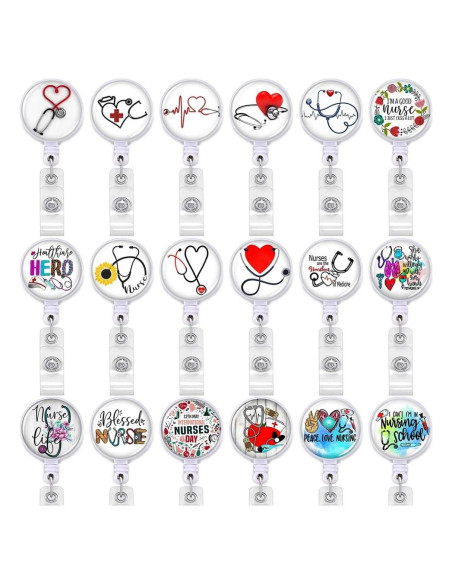 18 Portatarjetas Retráctiles Coeufuedy con Clip de Cocodrilo