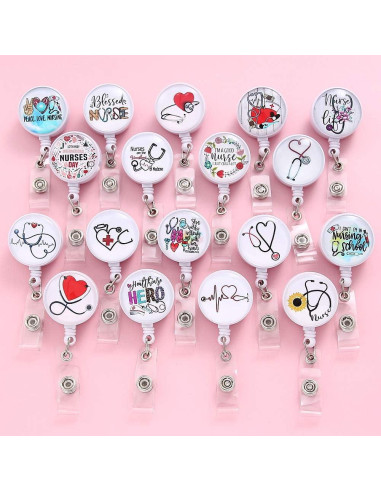 18 Portatarjetas Retráctiles Coeufuedy con Clip de Cocodrilo