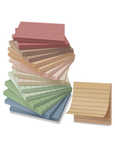 Notas Adhesivas Rayadas Kozerite 3x3 cm Vintage 16 Paquetes