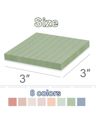 Notas Adhesivas Rayadas Kozerite 3x3 cm Vintage 16 Paquetes