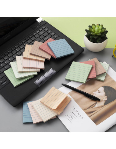 Notas Adhesivas Rayadas Kozerite 3x3 cm Vintage 16 Paquetes