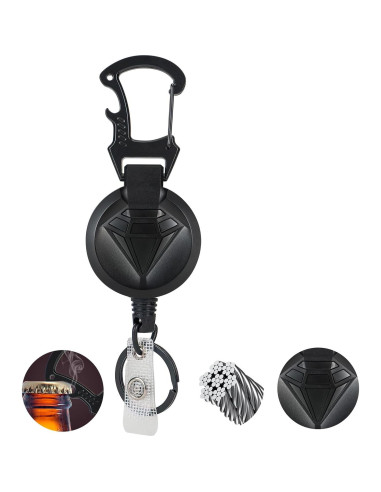 Soporte de Insignia Retráctil YueMiEcoUS 90cm Negro con Abrebotellas