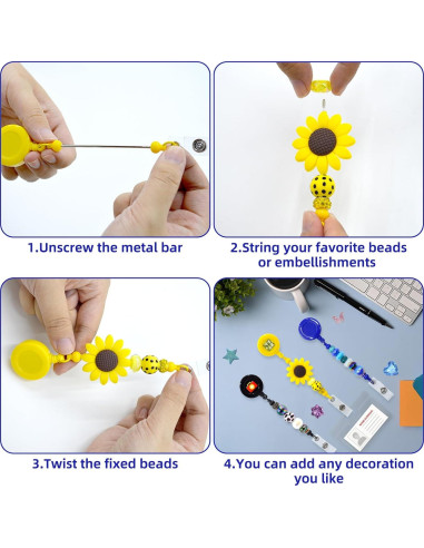 Kit de 15 Ruedas de Insignias Retráctiles Coloridas Hesong