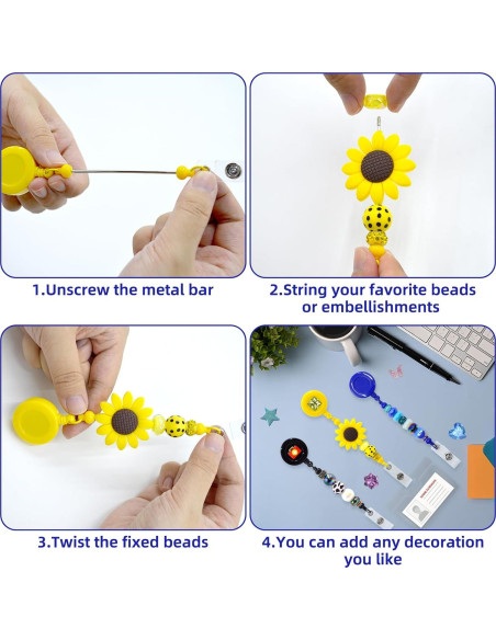 Kit de 15 Ruedas de Insignias Retráctiles Coloridas Hesong