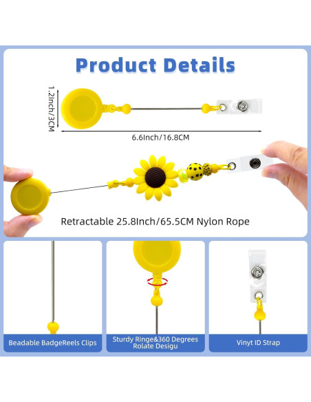 Kit de 15 Ruedas de Insignias Retráctiles Coloridas Hesong