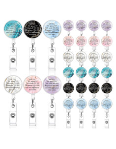 24 Sujetadores Retráctiles de Identificación Engrowtic - Mármol