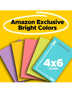 Notas Adhesivas Super Sticky Post-it 5 Blocs 10.16x15.24 cm Colores Brillantes 2