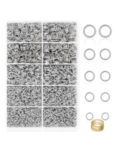 PAXCOO 4600 Anillas de Salto Plateadas para Joyas