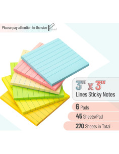 Notas Adhesivas Rayadas Mr. Pen - 7.62 cm, 6 Blocs, 270 Hojas 2