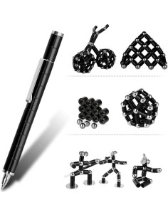 Bolígrafo Antiestrés Magnético QAQcew Juguete Negro 2