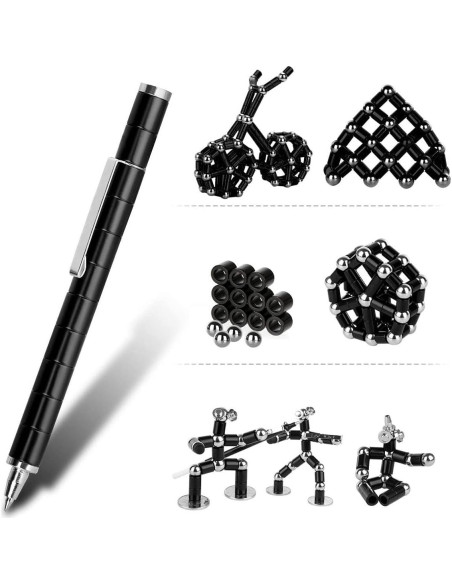 Bolígrafo Antiestrés Magnético QAQcew Juguete Negro