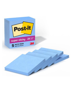 Notas Post-it Súper Adhesivas 7.6x7.6cm Denim Lavado 5 Blocs