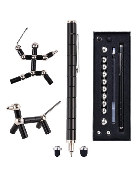 Bolígrafo Antiestrés Magnético QAQcew Juguete Negro