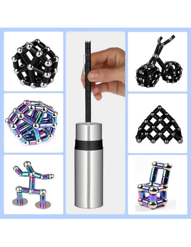 Bolígrafo Antiestrés Magnético QAQcew Juguete Negro