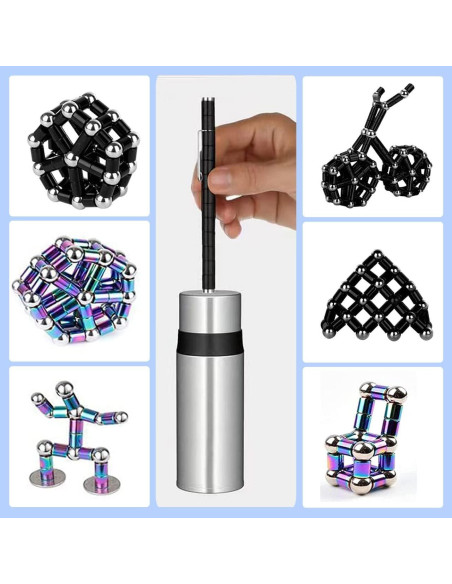 Bolígrafo Antiestrés Magnético QAQcew Juguete Negro