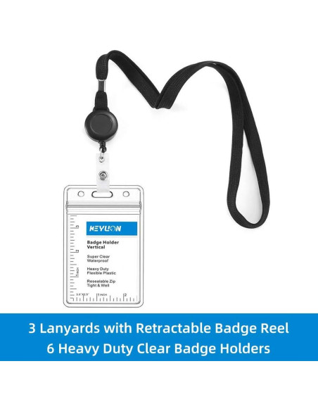 Cinta Retráctil KEYLION con Soporte de Identificación 3 Paquete