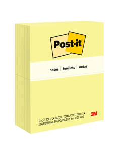 Notas Adhesivas Post-it Amarillo Canario 12 Blocs 100 Hojas