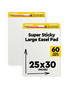 Post-it Super Sticky Easel Pad 63.5x76.2 cm Blanco 30 Hojas 2 Pads