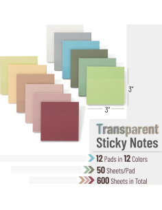 Notas Adhesivas Transparentes Mr. Pen 600 Hojas Vintage 7.62x7.62 cm 2