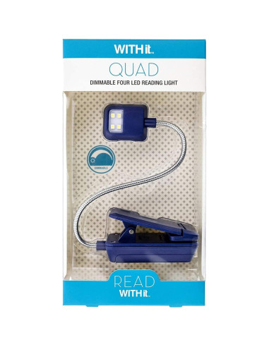 Luz de Libro LED Quad Clip On WITHit - Marino - Brillo Regulable