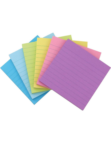 Notas Adhesivas Rayadas Early Buy 10x10 cm 6 Colores Caramelo