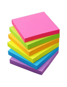 Notas Adhesivas 7.62x7.62 cm Osboo 6 Colores Brillantes 600 Hojas
