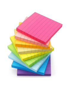 Notas Adhesivas Rayadas 3x3 Early Buy 9 Colores Brillantes