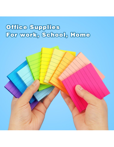 Notas Adhesivas Rayadas 3x3 Early Buy 9 Colores Brillantes