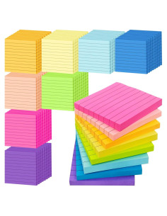 Paquete 48 Notas Adhesivas Rayadas 3x3 Beieverluck 3840 Hojas