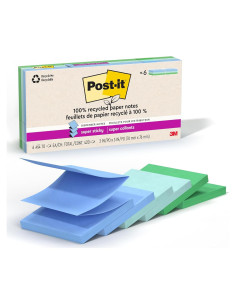 Notas Adhesivas Super Sticky Post-it Oasis 3x3" 100% Recicladas