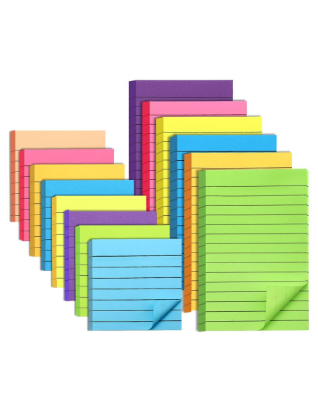 Pack 14 Notas Adhesivas Brillantes 10x15 cm y 8x8 cm