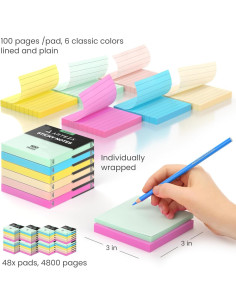 Notas Adhesivas ARTEZA 48 Piezas 7.62x7.62 cm Multicolores 2