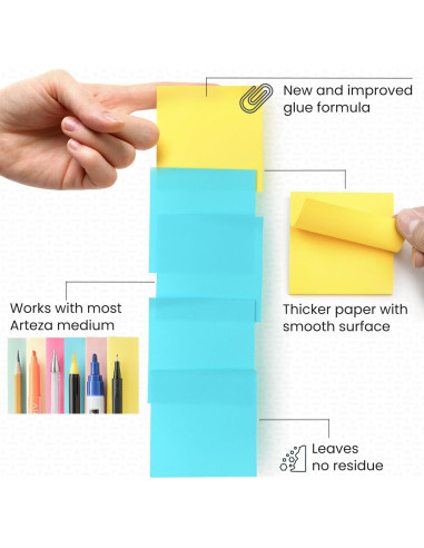 Notas Adhesivas ARTEZA 48 Piezas 7.62x7.62 cm Multicolores