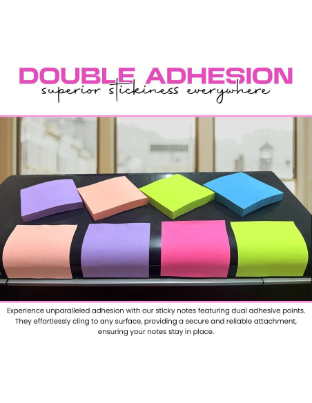 Notas Adhesivas BRAINVI 7.62x7.62 cm 8 Colores Brillantes