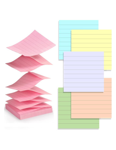 Notas Adhesivas ZYTIN Rayadas 7.62x7.62 cm 600 Hojas Pastel