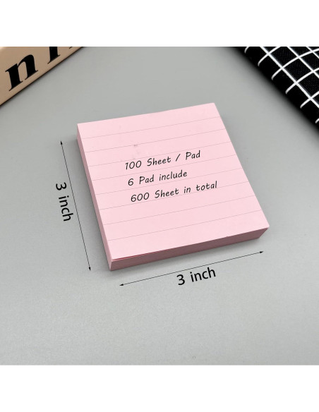 Notas Adhesivas ZYTIN Rayadas 7.62x7.62 cm 600 Hojas Pastel