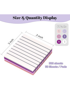 Notas Adhesivas Transparentes 3x3" Morado SYMDROMIA 300 Hojas 2
