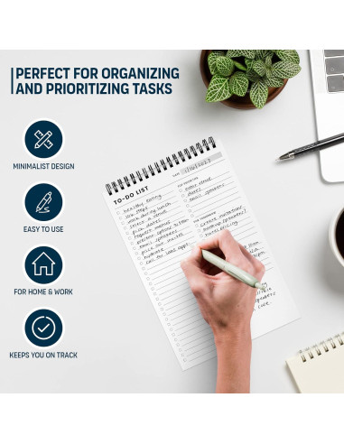 Bloc de Notas de Tareas Diarias Of a Happy Kind - 60 Hojas 16.5x24.9 cm